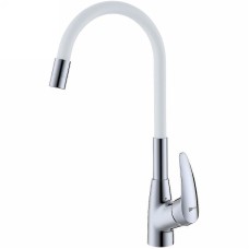 LM 0415С- White Linara Смеситель  для кухни с поворотным изливом БЕЛЫЙ  КИТАЙ в интернет-магазине Акватория, Керчь