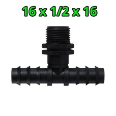 Тройник  для трубки 16*1/2Н*16мм SERDRIP в интернет-магазине Акватория, Керчь